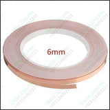 EMI 6mm 30M Copper Foil Conductive Adhesive Tape - shown as a single roll of metallic copper-colored tape with the text 6mm printed in the center.