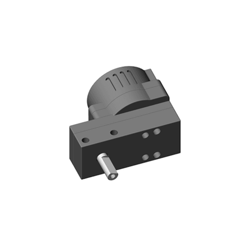 Encoder Motor For Robobloq Robots - a grey motor with a rectangular housing, a protruding silver shaft, and multiple mounting holes on its side.