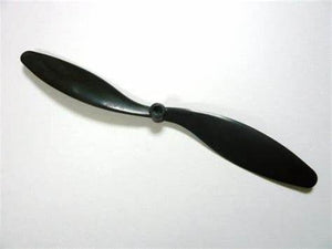 EP8060 Macroporous 200mm Bullet Propeller Propeller DIY Fixed Wing Aircraft Propeller - a black, two-bladed plastic propeller for fixed-wing aircraft shown against a white background.