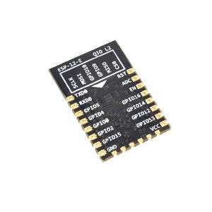 ESP-12 ESP8266-12E WiFi Module Wireless IOT Board Module - a black rectangular wireless IoT board with gold-plated edge pins and printed labels for GPIO, VCC, GND, and other ports.