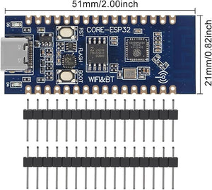 ESP32-C3 USB-c Development Board - WiFi, Bluetooth, BLE, 160MHz - rectangular PCB with a USB-C port, two buttons, and two rows of included header pins below it.