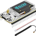 ESP32 Lora SX1276 868 915MHz Dual Core 240MHz WiFi Module Low Power Consumption With 0.96" OLED Display And Antenna For Arduino Price - a white circuit board with a USB-C port, two buttons, a gold antenna coil, OLED display, and a separate black antenna.