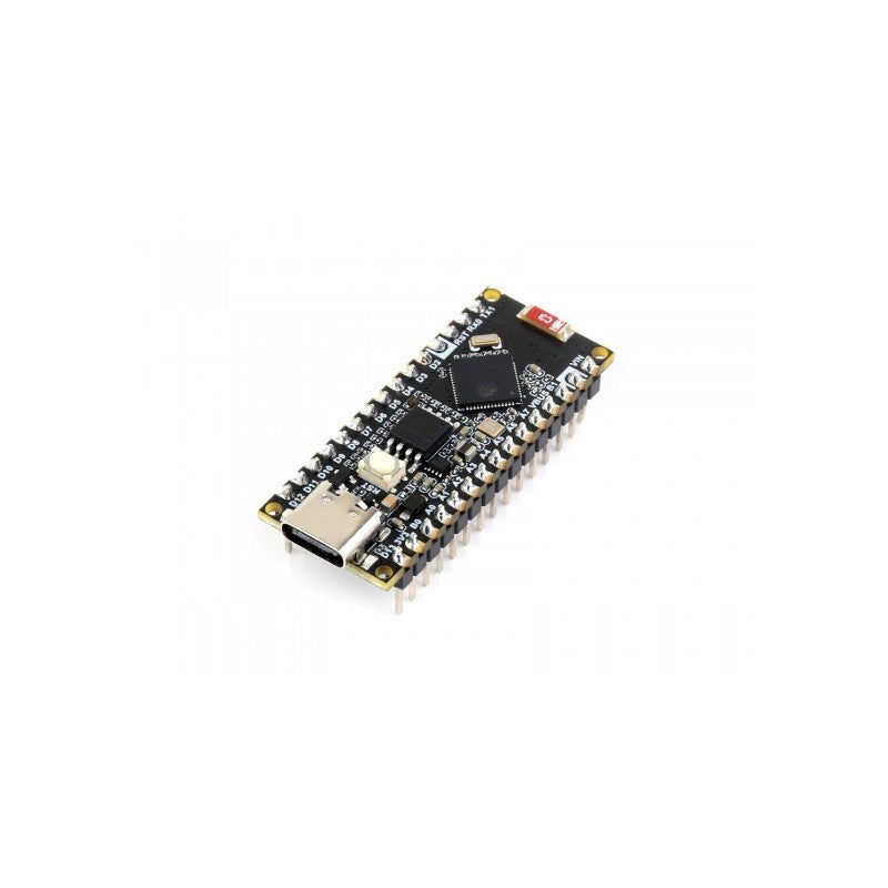ESP32-S3-nano Development Board, Based On ESP32-S3R8, Compatible With Arduino Nano ESP32 - a black rectangular circuit board with a USB-C port, a reset button, and two rows of gold pin headers.