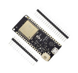 ESP32 Wemos LOLIN32 ESP32, WiFi + Bluetooth + LiPo Battery Connector - a black development board with a micro USB port, battery connector, and reset button, shown with two rows of header pins.