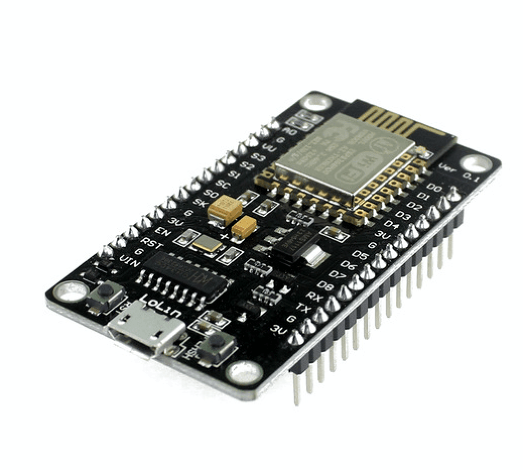 ESP8266 CH340 Lolin Nodemcu V3 WiFi Development Board IOT Development Board - a black rectangular circuit board with a micro-USB port, two buttons, and multiple pin headers.