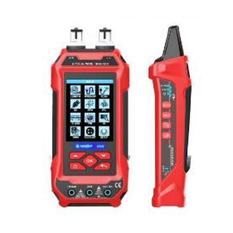 ET638 Multifunction Cable Tester - red ET638 cable tester with colour menu screen and tracker probe