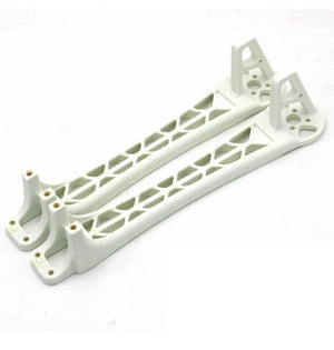 F450 Drone Kit DIY Quadcopter Flying Multicopter Heli Flame Wheel Kit - two white plastic landing gear struts with integrated brass screw inserts and a lattice-style frame.