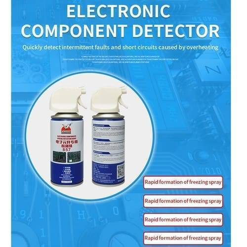 Falcon 857 Electronic Components Detection Circuit Chiller Freezing Spray -60° 130ML - two identical blue and white aerosol cans with white spray nozzles.