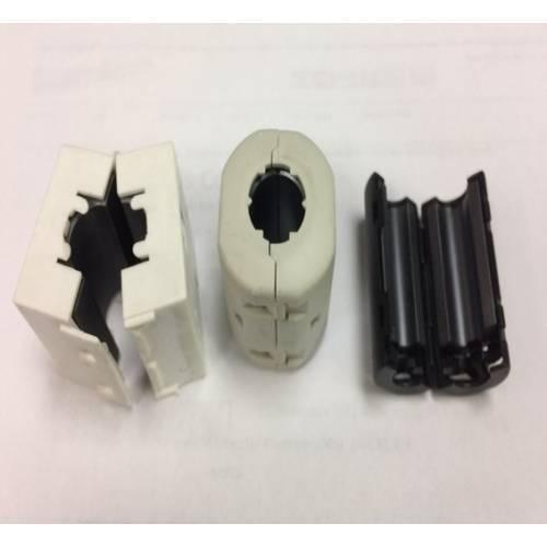 Ferrite Bead For Electrical Noise Filtering In Mix Shape And Size - shown as three separate pieces, including two white and one black plastic-cased units.