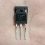 FFSH5065A 650V 50A TO 247 2L EliteSiC Silicon Carbide Schottky Diode - a black three-pin electronic component held in a palm with the model number printed on the front face.