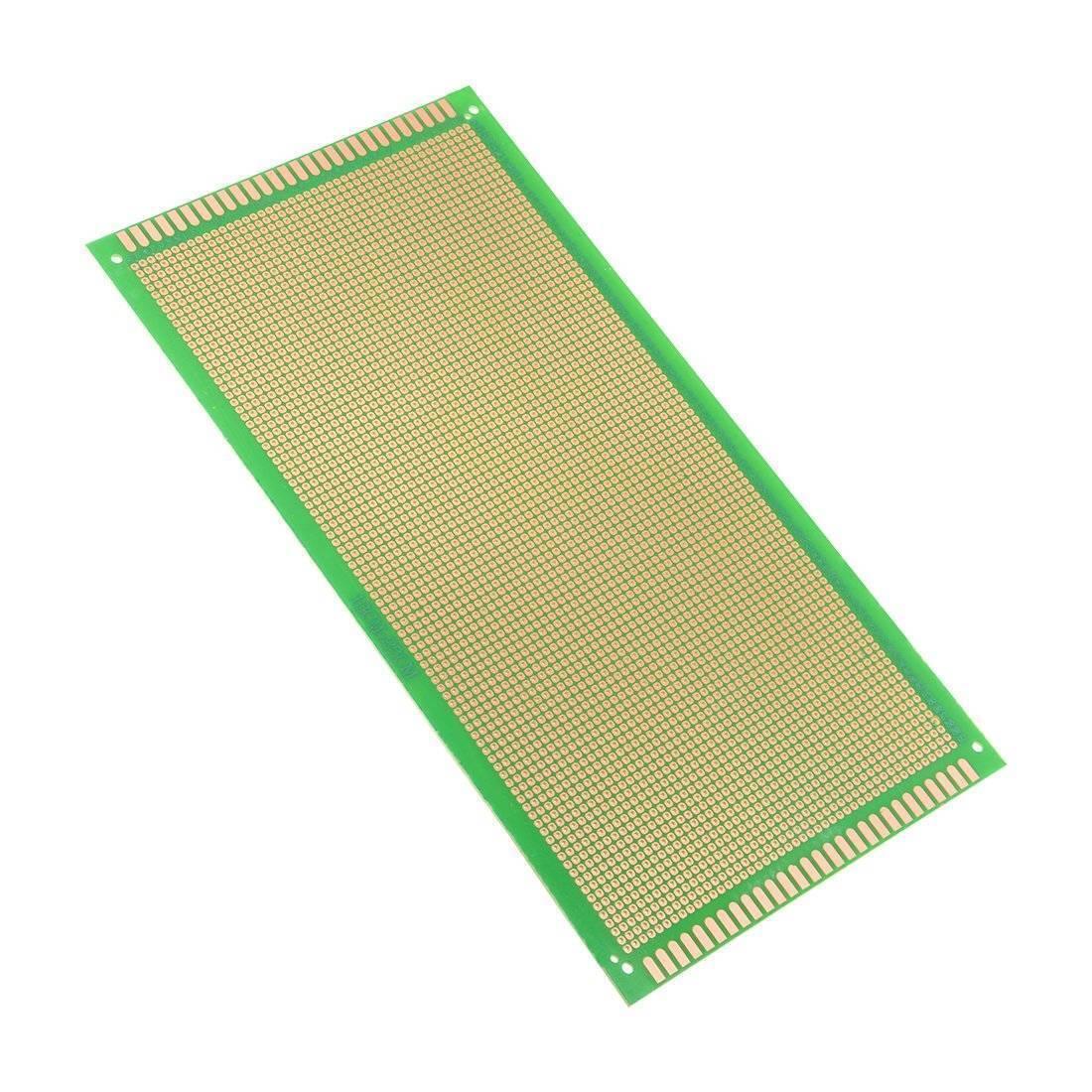 Fiber Glass Veroboard - a rectangular green circuit board featuring a grid of copper-plated holes and gold-plated edge connector pins.