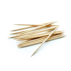 Flat Soft Wood Toothpick - shown as a small pile of thin, light-brown, pointed wooden sticks isolated against a white background.