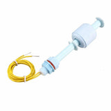 Float Switch Level Switch Liquid Level Sensor P110 - a light blue plastic vertical float switch with a red O-ring and attached yellow electrical wires.
