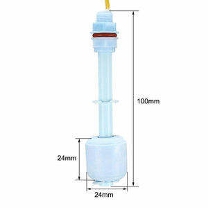 Float Switch Level Switch Liquid Level Sensor P110 - shown in a dimension diagram with a light blue cylindrical body, a float, and measurement labels.