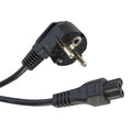 Flower Cable Power Cable ( Local Made ) - a black three-pin cloverleaf connector on one end and a two-pin European-style wall plug on the other.