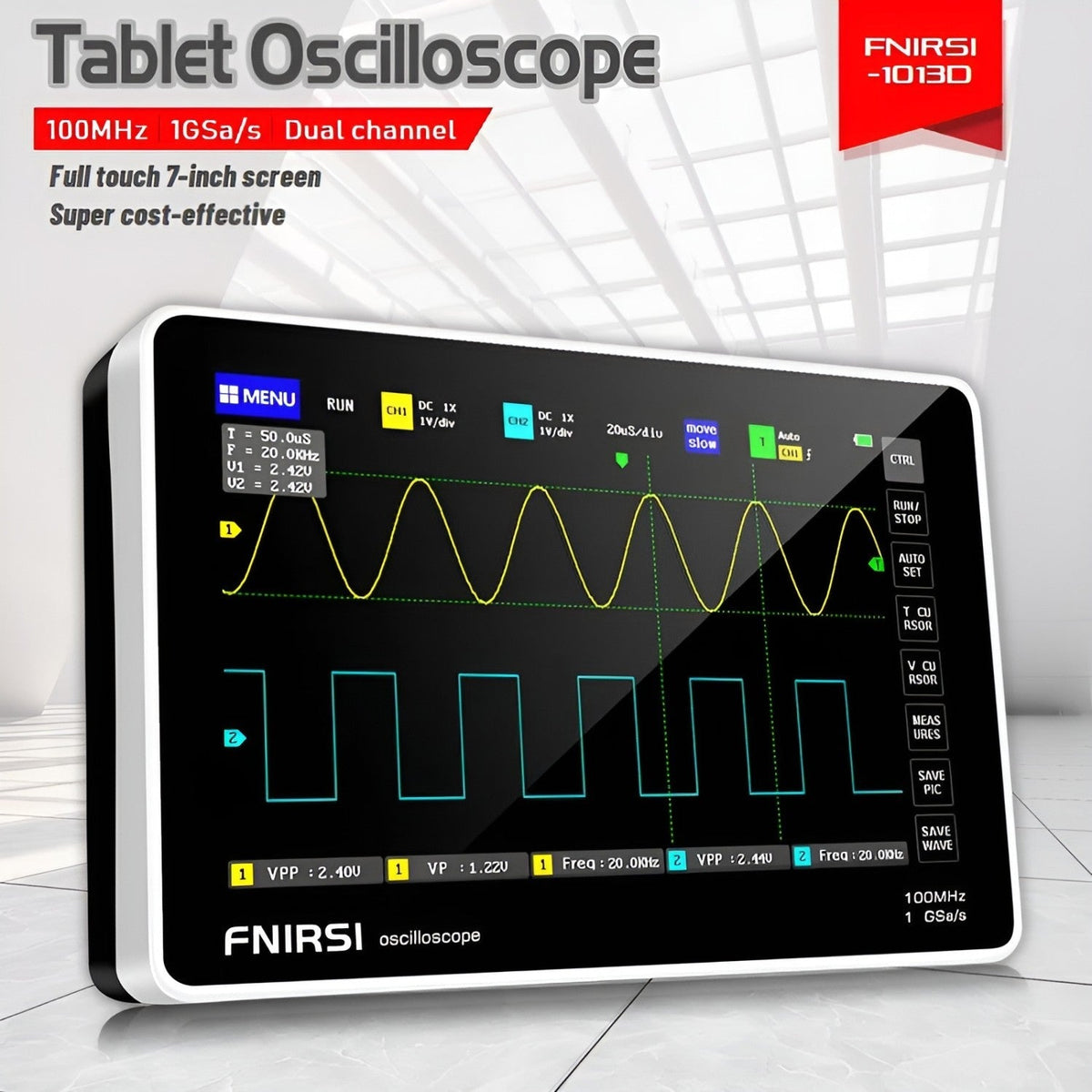 FNIRSI 1013D 100MHz tablet oscilloscope - view 3