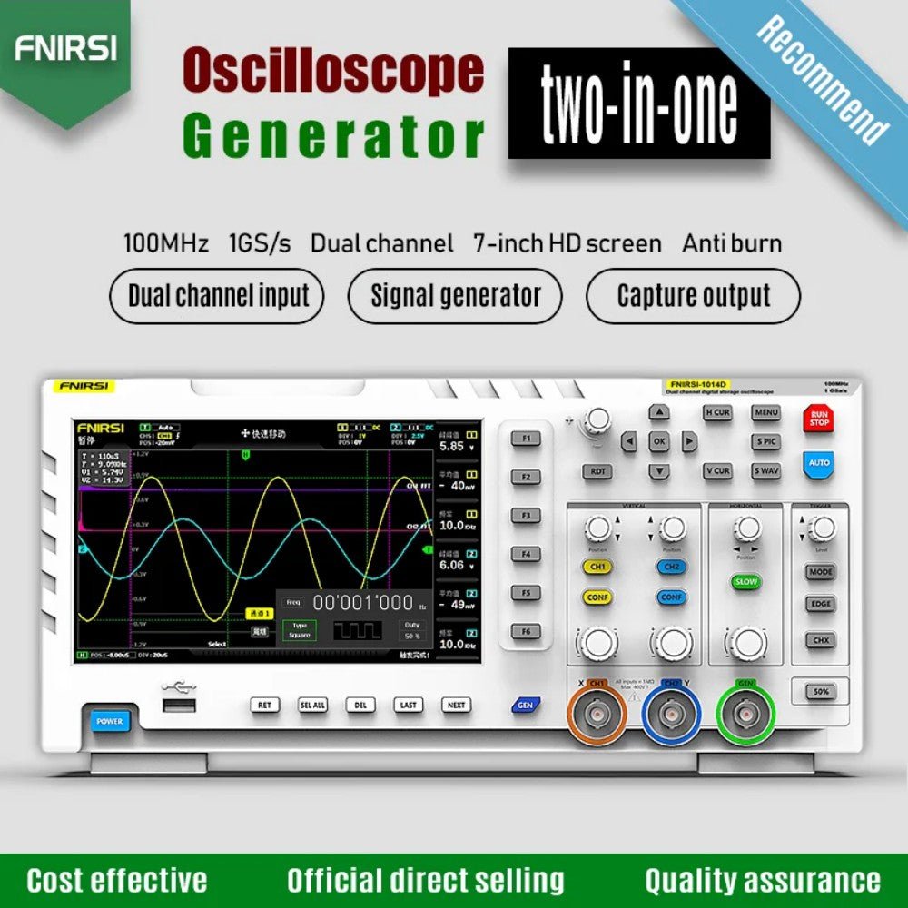 FNIRSI 1014D 100MHz bench oscilloscope with signal generator - view 3