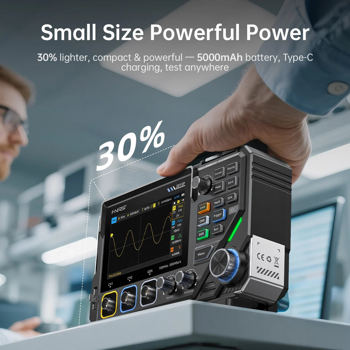 FNIRSI 2D15P 3-in-1 benchtop oscilloscope multimeter - view 4