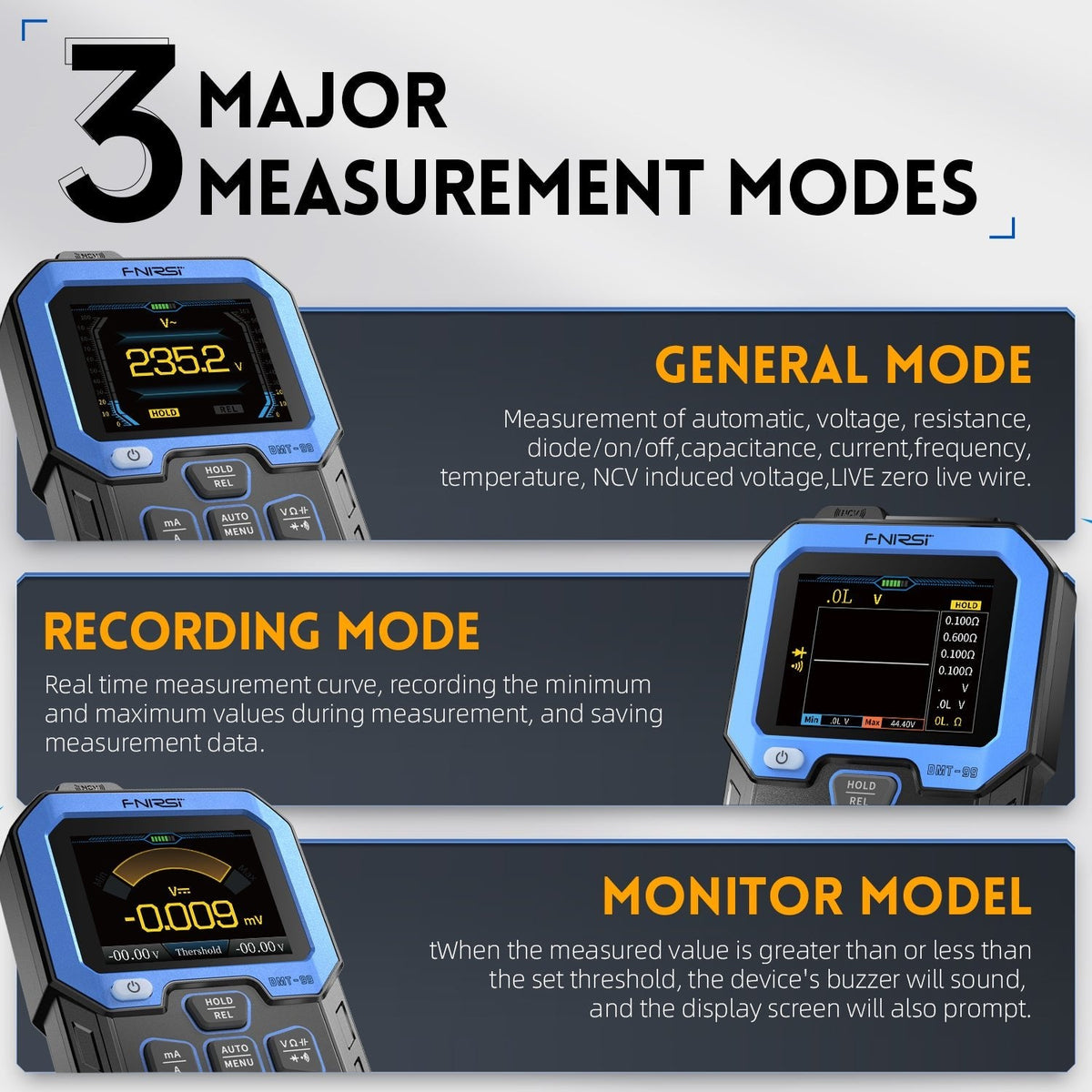FNIRSI DMT-99 smart colour-screen multimeter - view 5