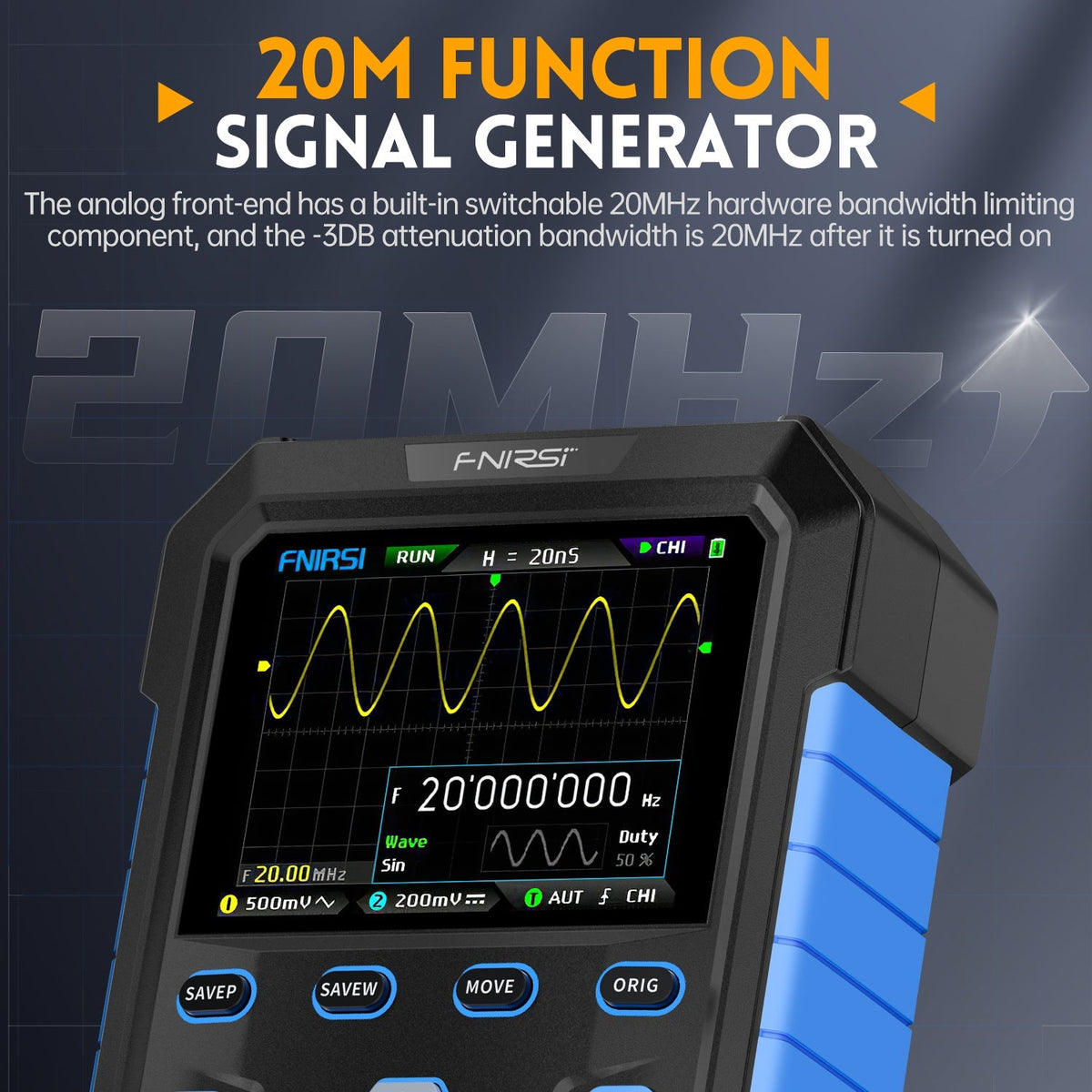 FNIRSI DPOX180H handheld 180MHz phosphor oscilloscope - view 6