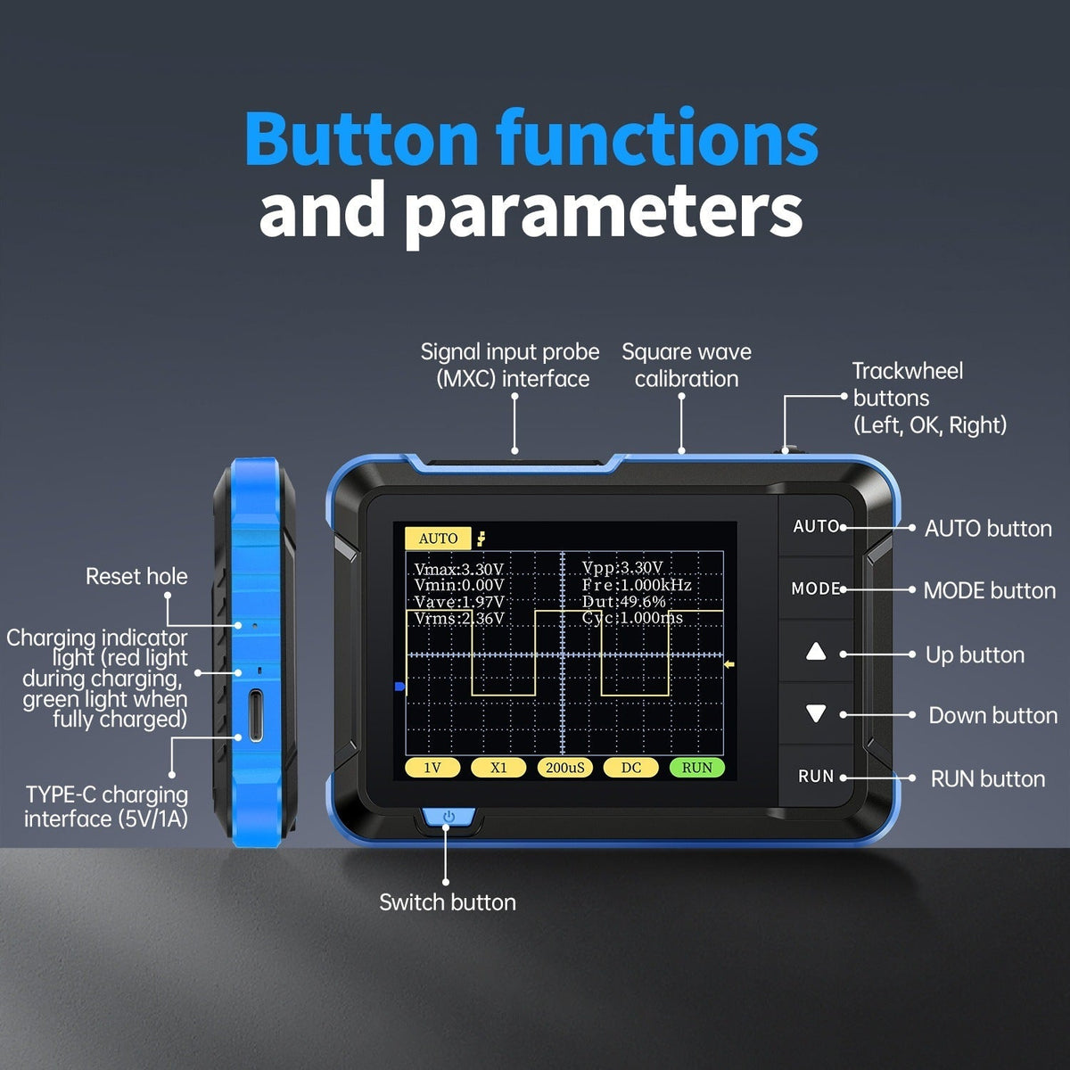 FNIRSI DSO-152 pocket oscilloscope - view 3