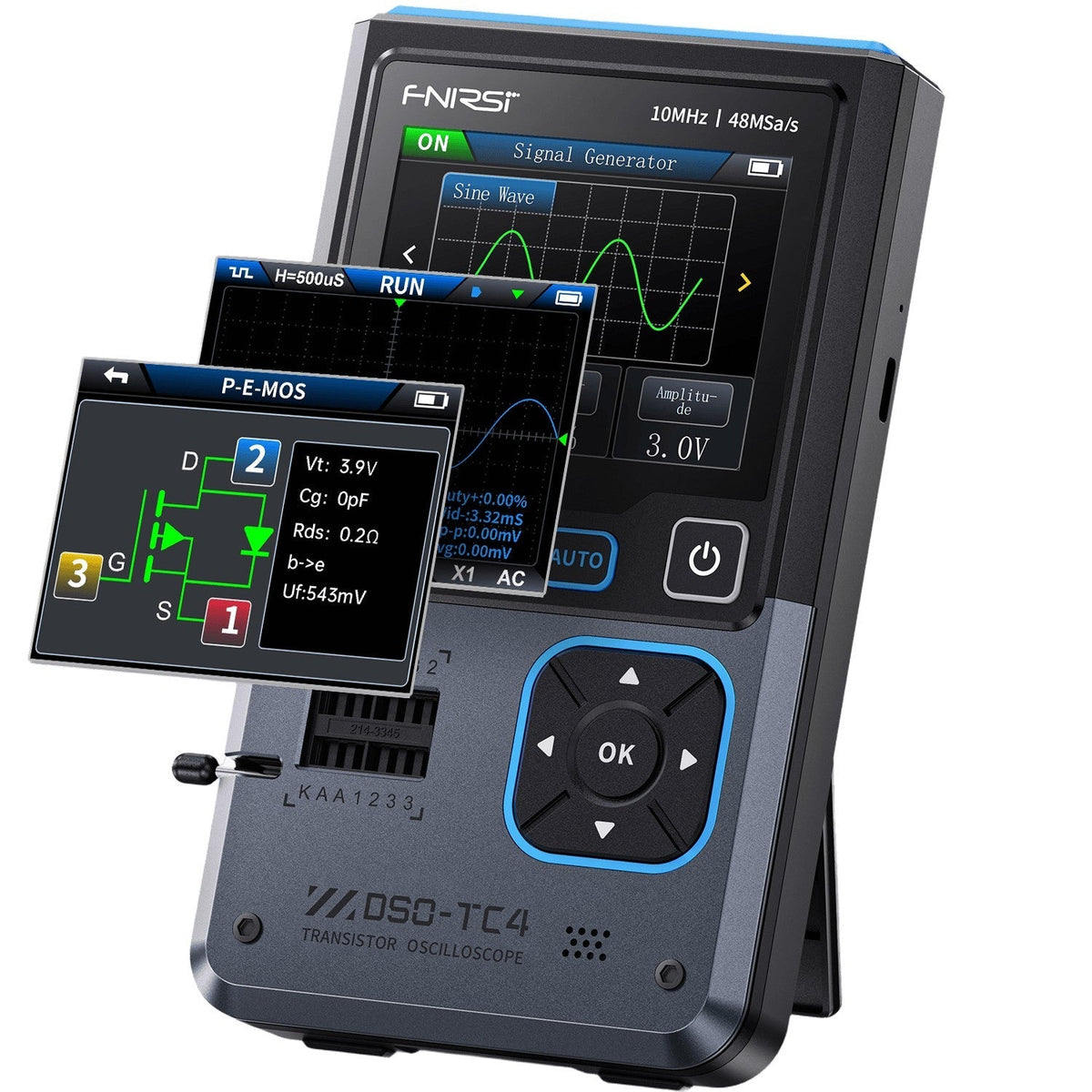 FNIRSI DSO-TC4 3-in-1 oscilloscope transistor tester