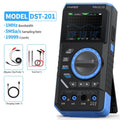 Fnirsi® Dst-201 Handheld 3-in-1 Multimeter Oscilloscope Signal Generator - with screen, rotary knob, buttons, input ports, and alligator clip, test pen, and charging cable.