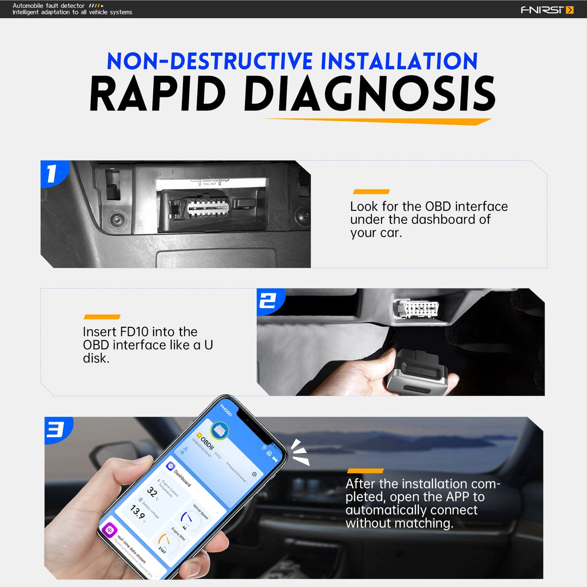 FNIRSI FD10 Bluetooth OBD2 car scanner - view 5