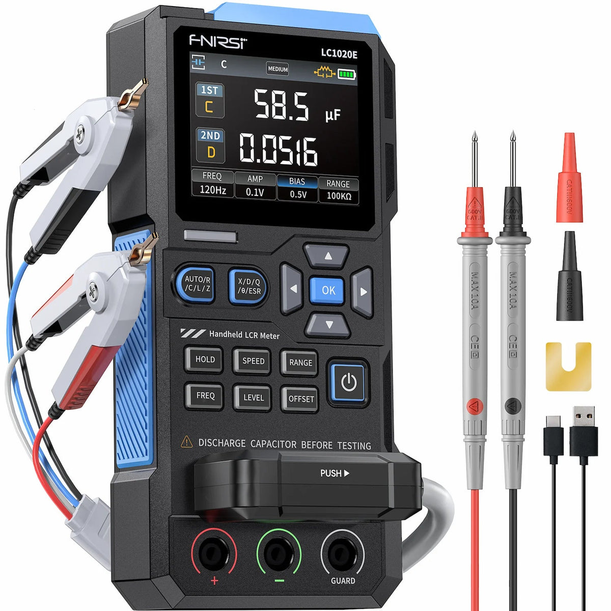FNIRSI LC1020E handheld LCR meter