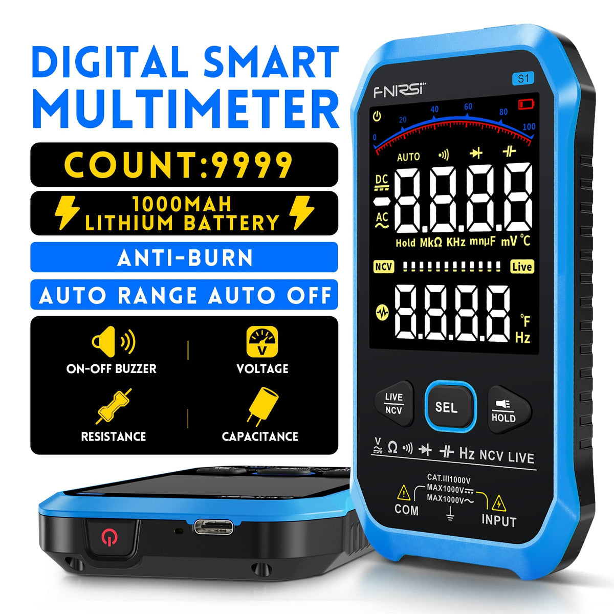 FNIRSI S1 large screen smart multimeter - view 4