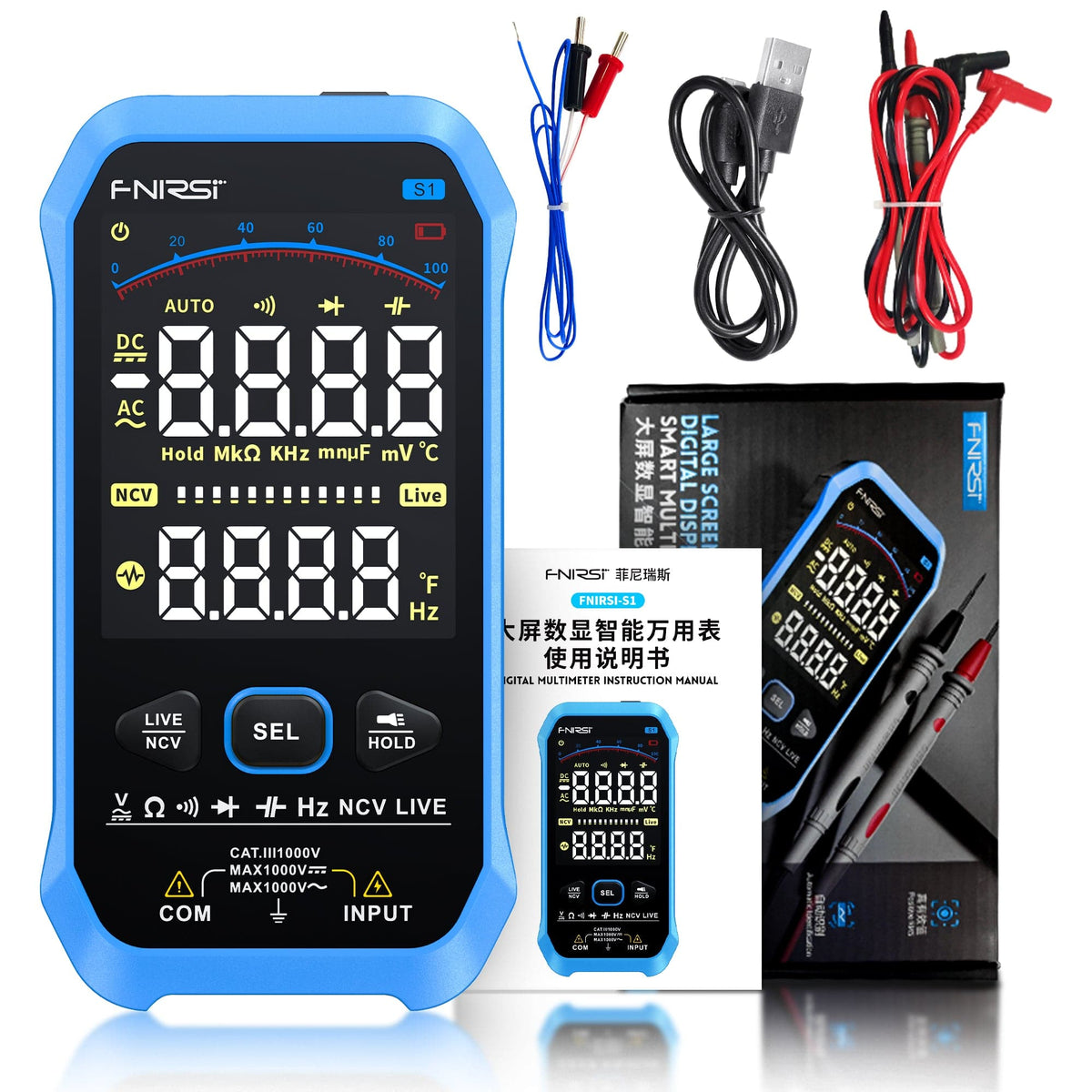 FNIRSI S1 large screen smart multimeter - view 6