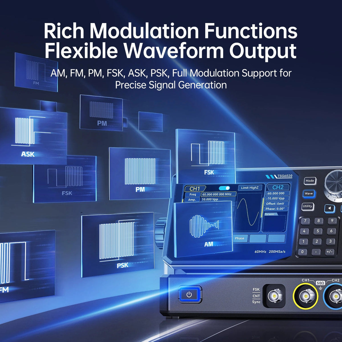 FNIRSI TSG3020 dual-channel function generator - view 4