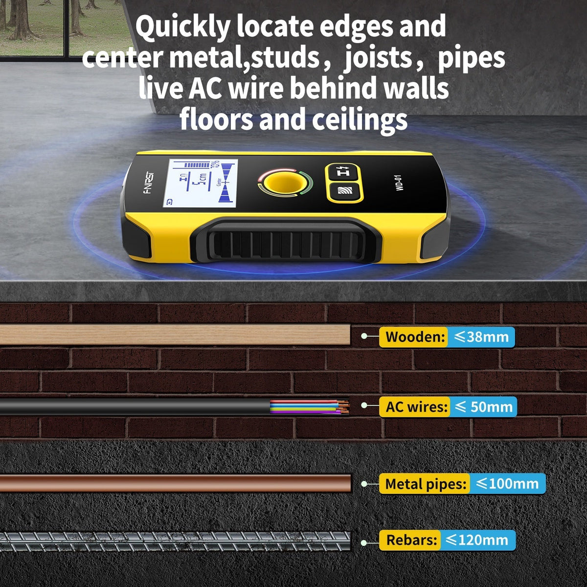FNIRSI WD-01 wall scanner stud finder - view 3