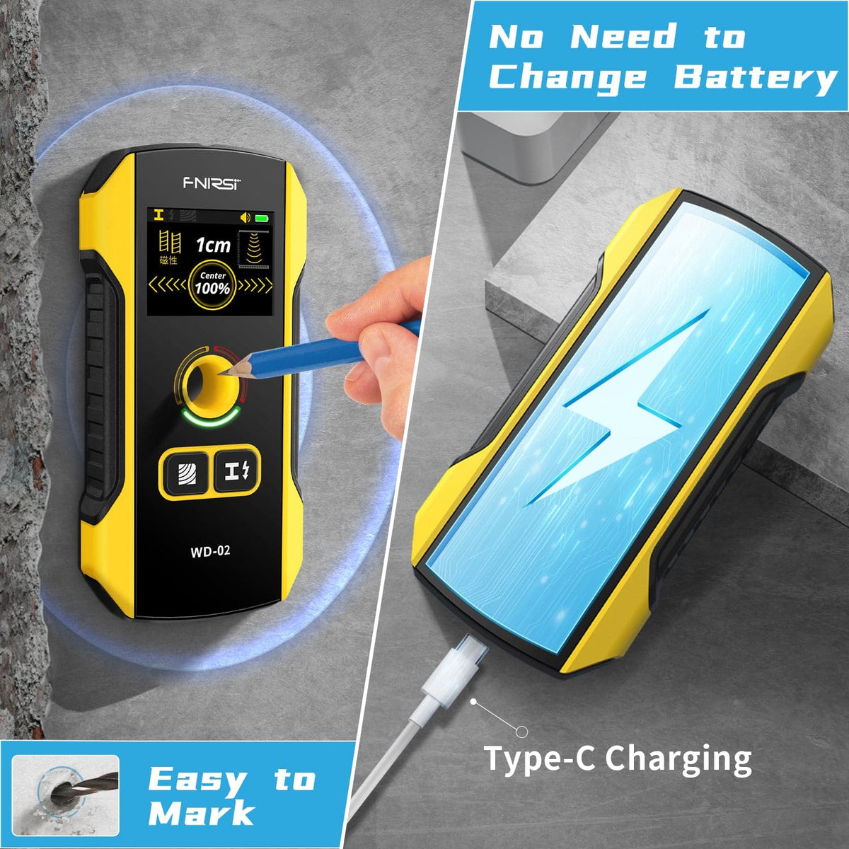 FNIRSI WD-02 wall scanner stud finder - view 6