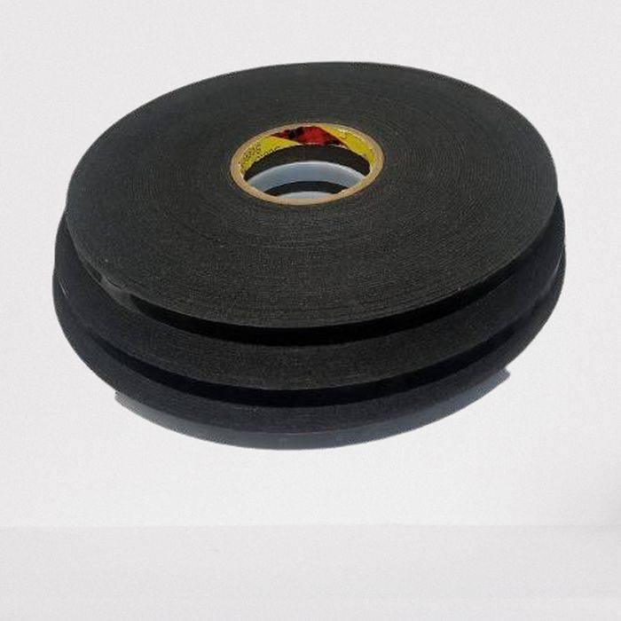 Foam Tape Double Sided For LED Extrusion Profiles - shown as a single roll of black adhesive tape with a circular form on a white background.