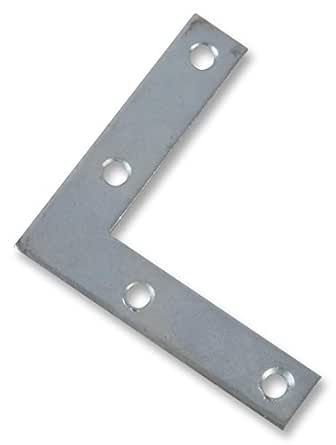 For 4040 90 Degree L Type Aluminum Profile Connector Joint Outer Corner - a flat, silver-colored metal L-shaped bracket with four countersunk screw holes.