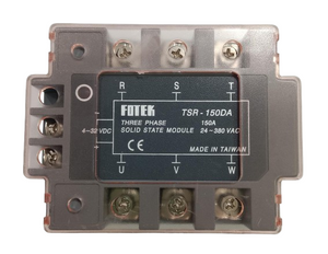 Fotek TSR-150DA Three-phase Solid State Relay 150A DC Control AC - a grey rectangular module with three top input terminals, three bottom output terminals, and side DC control ports.