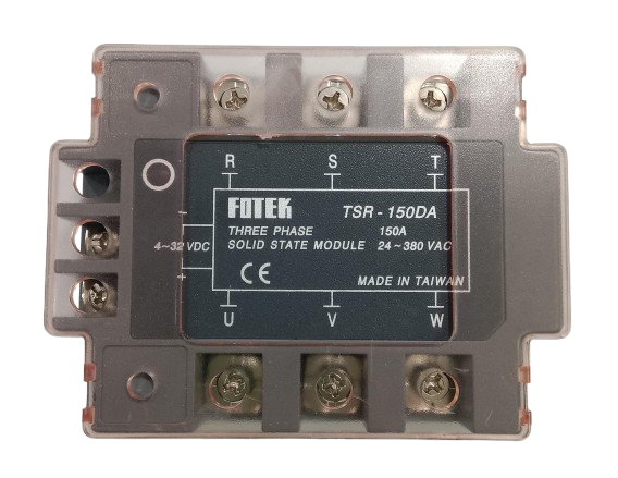 Fotek TSR-150DA Three-phase Solid State Relay 150A DC Control AC - a grey rectangular module with three top input terminals, three bottom output terminals, and side DC control ports.