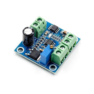 Frequency To Voltage Converter Module 0-1kHz To 0-10V Digital To Analog Voltage Signal Conversion Module - a blue circuit board with a black electrolytic capacitor, a blue potentiometer, and green screw terminals.
