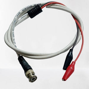 Function Generator Cable Or BNC To Alligator Cable - a white cable with a BNC connector on one end and red and black alligator clips on the other.