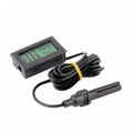 FY12 Mini Thermometer and Hygrometer Humidity Meter with Display - a black digital display unit with a wired probe and a percentage symbol on the screen.