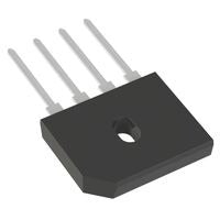 GBU810 Bridge Rectifier Single Phase 800V 10A - a black, flat, rectangular electronic component with four metal pins protruding from one side and a center mounting hole.