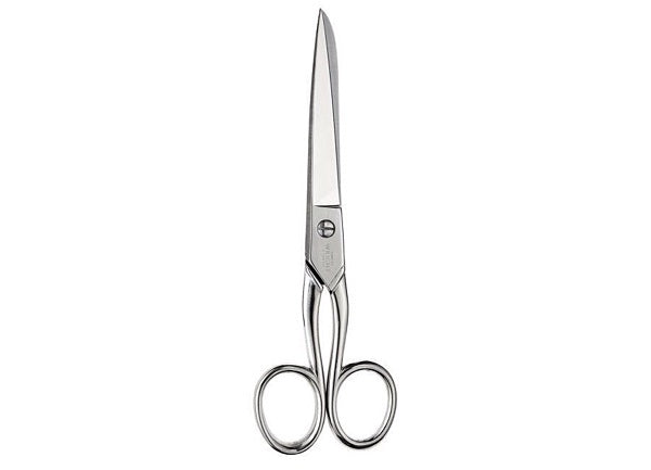 General Purpose Scissors - shown as a pair of silver-toned metal shears with two finger loops and a central pivot screw, isolated against a white background.
