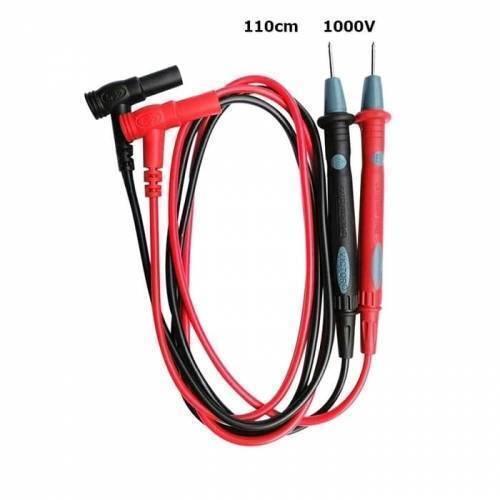 General Type Meter Test Lead Probe HC98 - a pair of red and black multimeter probes with angled connectors and a cable length of 110cm.