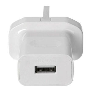 Genuine Huawei HW-050100B01 Uk 3pin Charger White Power Adapter 5V 1A - a single USB-A port on the front face.