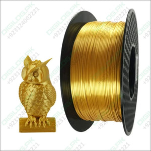 Gold ABS 3D printer filament spool with owl figurine for high-quality prints in Pakistan