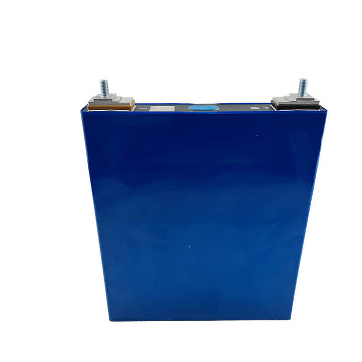 Gotion IFP27175200A 3.2V 105Ah LiFePO4 Battery Cell - a rectangular blue battery unit featuring two metal threaded terminal posts on the top surface.