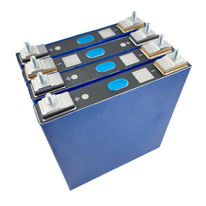 Gotion IFP27175200A 3.2V 105Ah LiFePO4 Battery Cell - a stack of four rectangular blue prismatic cells with metal threaded terminals and blue vent caps.