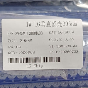 GP-1WP4 Ultraviolet LED 365–405 nm High Power UV LED Chip 3W Purple UV Ultraviolet Bulb Lamp 1 Heat Sink Plus 1 UV LED Light