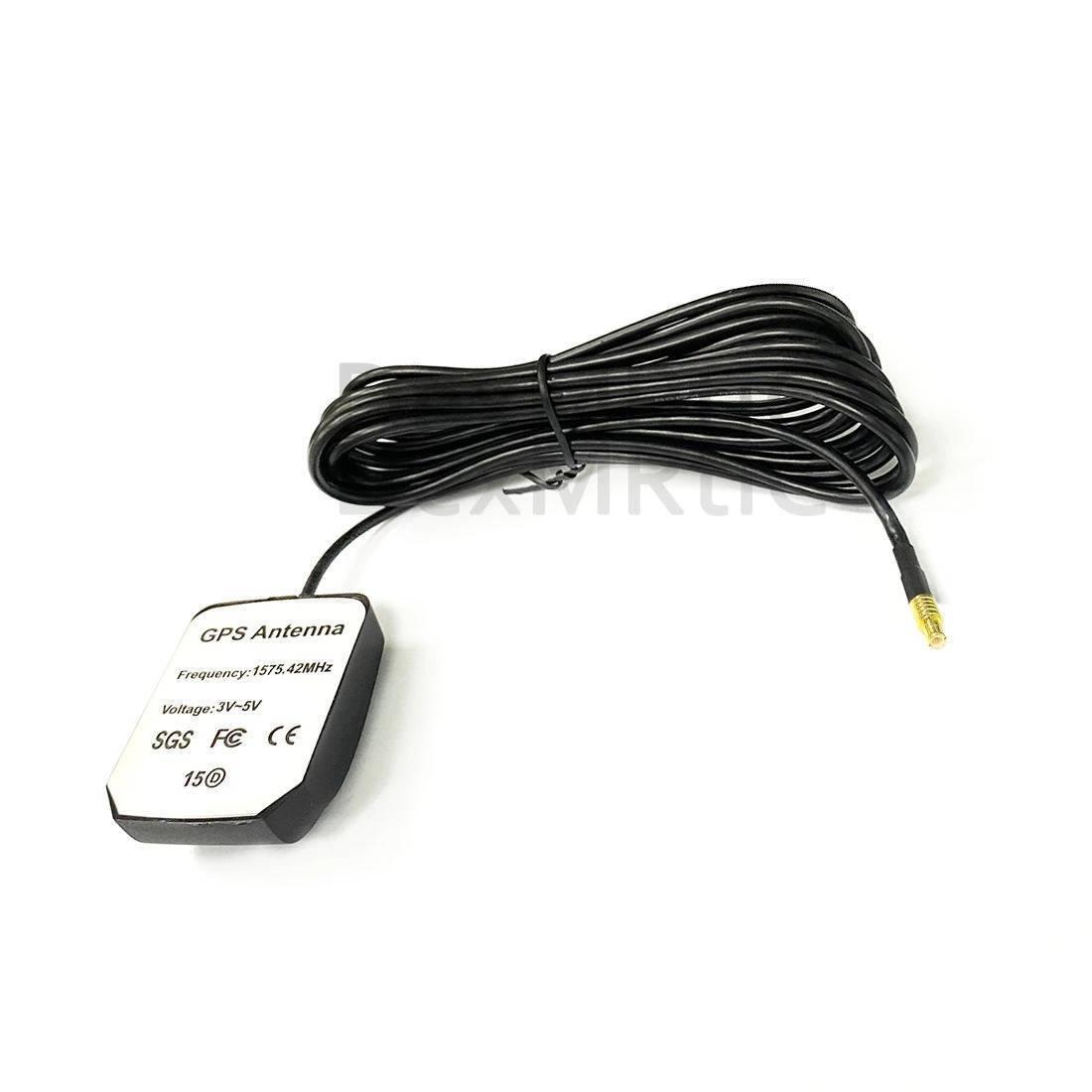 GPS Antenna Active Mcx Male Straight Connector With 3m Extension Cable Magnetic Type - black magnetic base and a long coiled cable featuring a gold-coloured male connector.